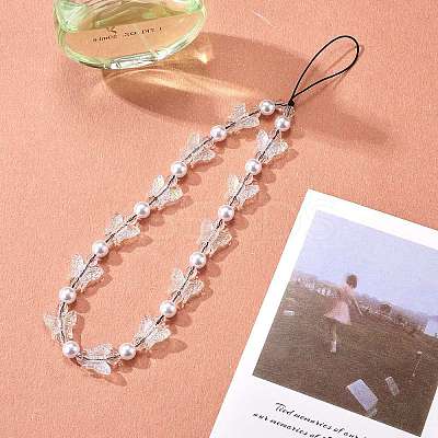Acrylic Beaded Phone Lanyard HJEW-SW00017-04-1