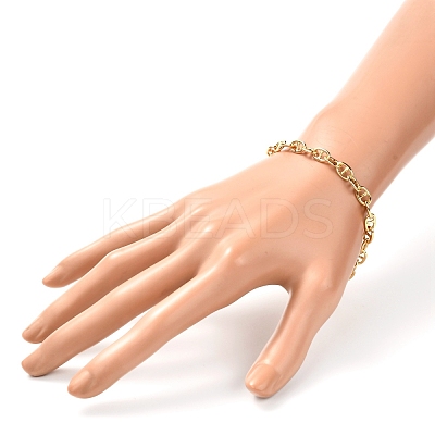 Brass Mariner Link Chains Bracelet BJEW-JB06986-1