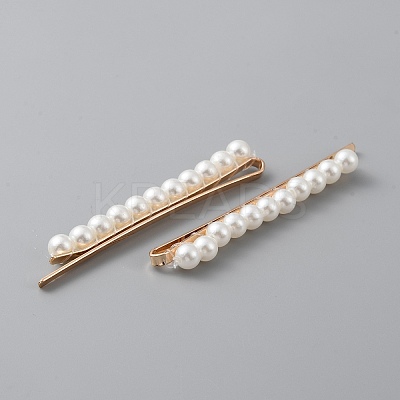 Ferroalloy Plastic Pearl Beads Hair Bobby Pins FIND-WH0101-04A-1