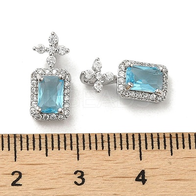 Brass Micro Pave Cubic Zirconia and Glass Pendants KK-H455-20P-1