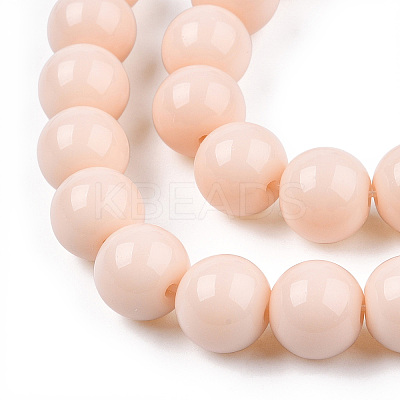 Opaque Solid Color Glass Beads Strands X-GLAA-T032-P10mm-09-1
