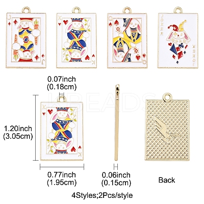 8Pcs 4 Styles Rack Plating Alloy Enamel Pendants ENAM-FS0002-73-1