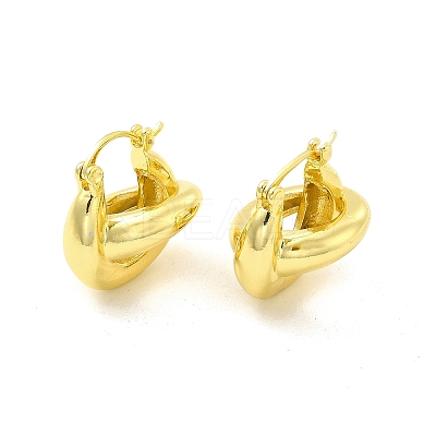 Brass Interlocking Rings Kont Hoop Earrings for Women EJEW-E273-02LG-1