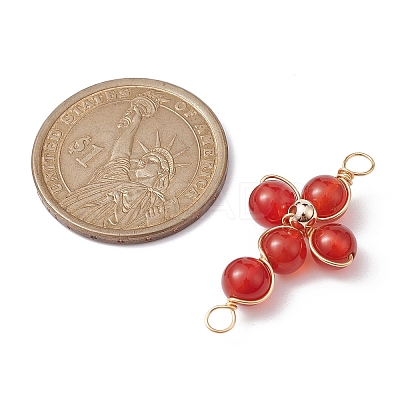 Natural Mixed Gemstone Connector Charms PALLOY-JF02228-1