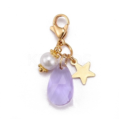 Faceted Teardrop Glass Pendants HJEW-JM00487-1