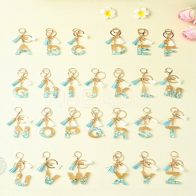 Transparent Epoxy Resin Pendant Keychains KEYC-FS00022-08-1