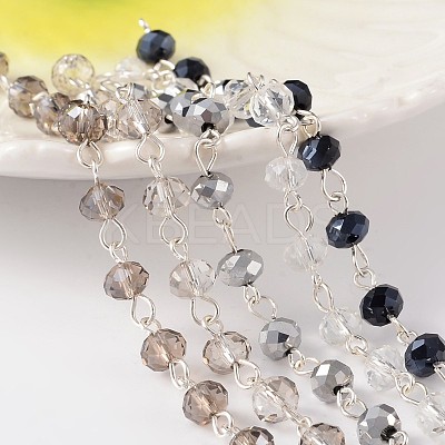 Handmade Glass Beaded Chains for Necklaces Bracelets Making AJEW-JB00171-1