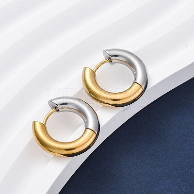 Two Tone 304 Stainless Steel Hinged Hoop Earrings for Women LS-EJEW-A073-01A-1