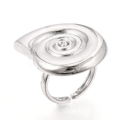 Brass Adjustable Open Cuff Rings for Women RJEW-N051-01B-P-1