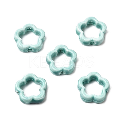 Flower Hollow Glazed Porcelain Bead Frame PORC-A034-09-1
