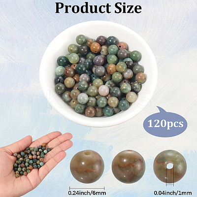 120Pcs Natural Indian Agate Beads G-PA0001-17A-1