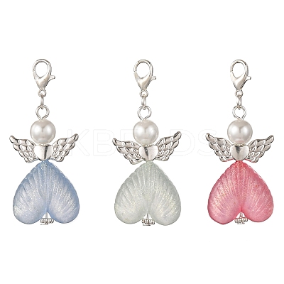 Heart Angel Luminous Acrylic Pendant Decoration HJEW-JM03806-02-1