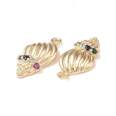 Brass Micro Pave Cubic Zirconia Pendants KK-I702-05G-1
