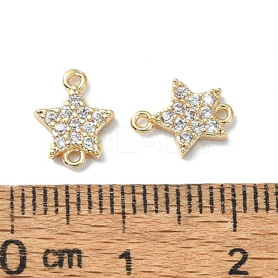 Brass Micro Pave Clear Cubic Zirconia Connector Charms FIND-Z029-09G-1