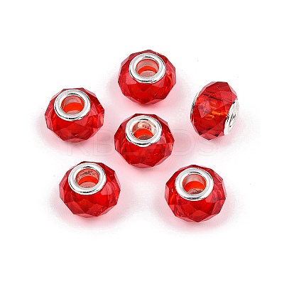 Transparent Glass European Beads GPDL-N004-D14mm-B04-1