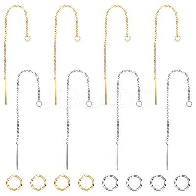 4 Pairs 2 Colors 304 Stainless Steel Earring Findings STAS-LP0001-89-1