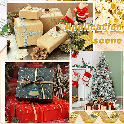Christmas Theme 10 Yards Polyester Ribbon OCOR-WH0070-238B-1