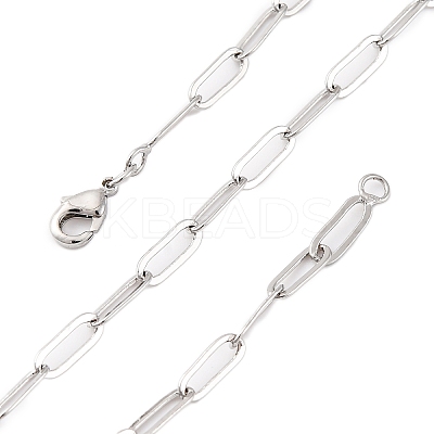 Brass Paperclip Chains Necklaces for Women NJEW-D302-69P-1