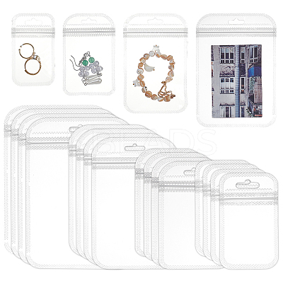 160Pcs 4 Styles Transparent Plastic Resealable Packaging Bags OPP-BC0001-12-1