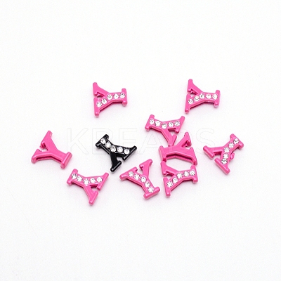 Rhinestone Slide Letter Charms RB-TAC0002-01Y-1