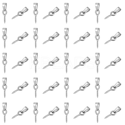 50Pcs 304 Stainless Steel Screw Eye Peg Bails STAS-UN0052-87B-1