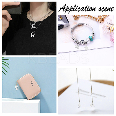 32Pcs 16 Style 201 Stainless Steel Pendants STAS-UN0024-41-1