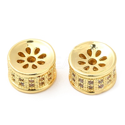 Brass Micro Pave Clear Cubic Zirconia Beads KK-I705-12G-1