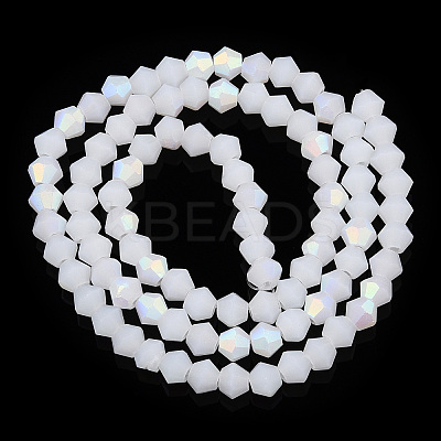 Imitation Jade Bicone Frosted Glass Bead Strands EGLA-A039-J4mm-MB06-1