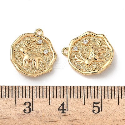Christmas Brass Micro Pave Clear Cubic Zirconia Pendants KK-A280-03B-G-1