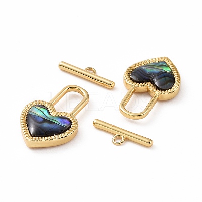 Paua Shell & Pink Shell Toggle Clasps KK-E068-VC172-1