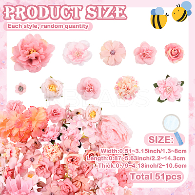 3 Bags 3 Styles Cloth Flower DIY-SP0005-72A-1