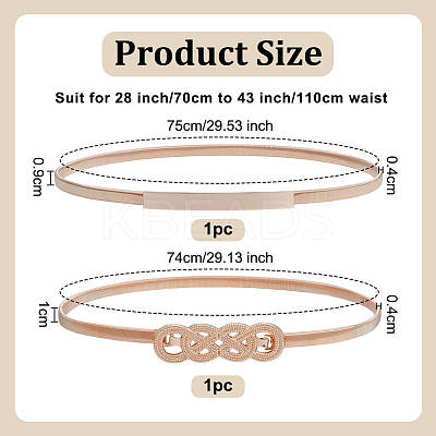 2Pcs 2 Styles Alloy Chain Belts with Fasteners AJEW-OC0014-77-1
