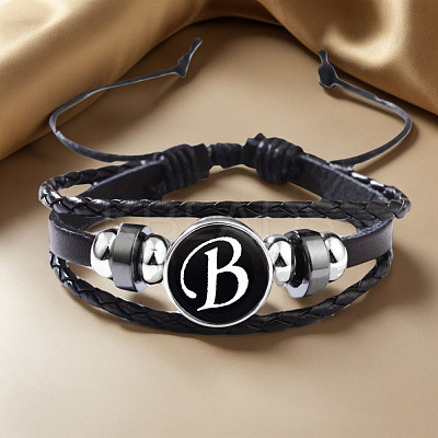 Adjustable Imitation Leather Cord Multilayer Bracelets WGB28DF-02-1
