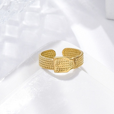 304 Stainless Steel Open Cuff Rings for Women RJEW-M019-16G-1