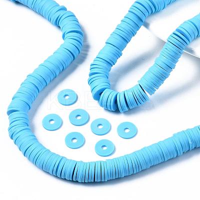 Flat Round Handmade Polymer Clay Beads CLAY-R067-10mm-36-1