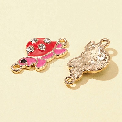 24Pcs 6 Colors Alloy Enamel Connector Charms ENAM-FS0001-60-1