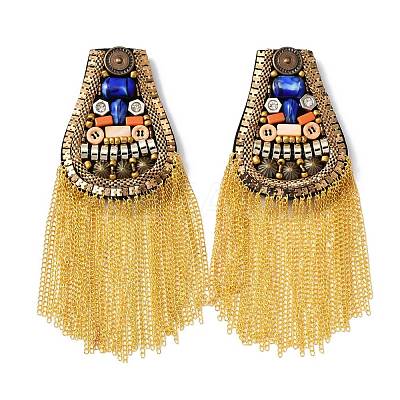 Iron with Rhinestone Tassel Epaulettes FIND-WH0145-40-1