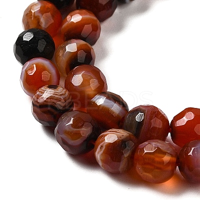 Natural Striped Agate/Banded Agate Beads Strands G-A246-8mm-12-1
