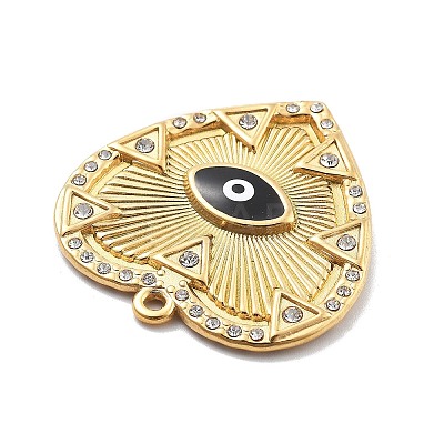 304 Stainless Steel Enamel Rhinestone Pendants RESI-R155-020G-01-1