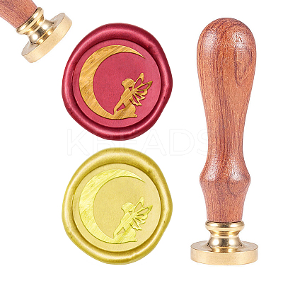 Brass Wax Seal Stamp AJEW-CP0002-04-D020-1