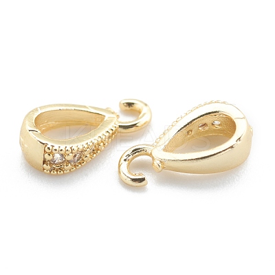 Brass Micro Pave Clear Cubic Zirconia Pendants ZIRC-O042-01G-1