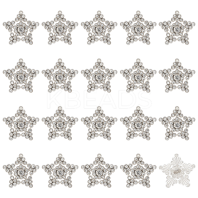 40Pcs Alloy Rhinestone Shank Buttons BUTT-MA0001-02-1