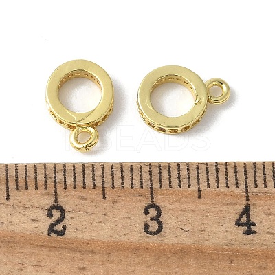 Brass Micro Pave Cubic Zirconia Tube Bails KK-D324-33G-1