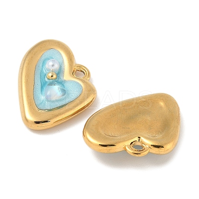 304 Stainless Steel Enamel Pendants STAS-U057-30G-1
