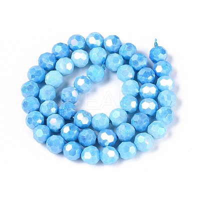 Anti-Tarnish Electroplate Glass Beads Strands EGLA-T021-10mm-15-15-1