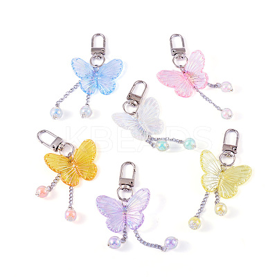 Butterfly Acrylic Pendant Decoration HJEW-TAC0056-1