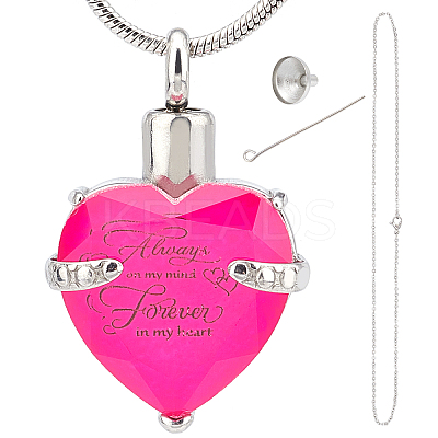 October Glass Urn Pendant Necklace DIY Making Kit DIY-CN0001-82C-1