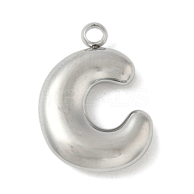 304 Stainless Steel Initial Pendants STAS-S186-12C-P-1