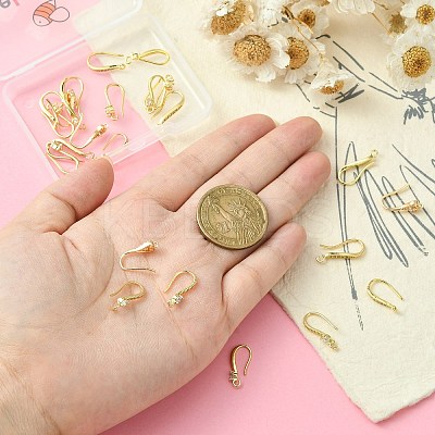24Pcs 6 Style Brass Micro Pave Clear Cubic Zirconia Earring Hooks KK-BBC0002-11-1