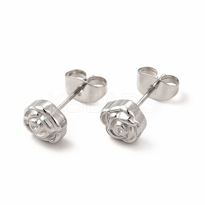 Non-Tarnish 304 Stainless Steel Flower Stud Earrings for Women LS-EJEW-C004-10P-1